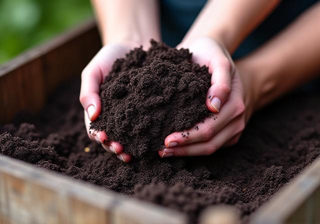 Workshop participants learning composting